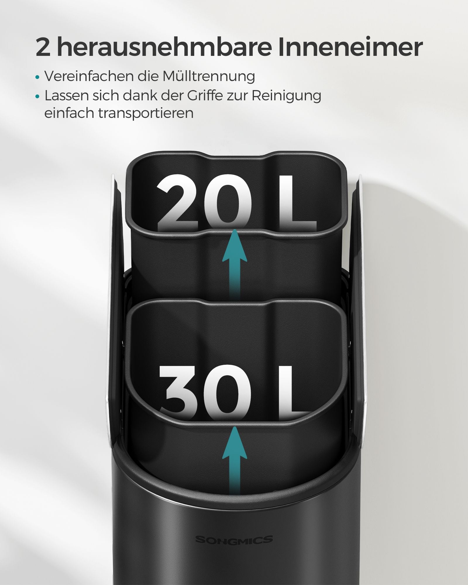 Afvalscheidingssysteem – 2 compartimenten – 30 L en 20 L