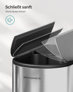 Afvalscheidingssysteem – met 2 compartimenten – metallic zilver