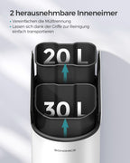 Afvalscheidingssysteem – met 2 compartimenten – wolkwit-metallic zilver