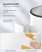 Afvalscheidingssysteem – met 2 compartimenten – wolkwit-metallic zilver