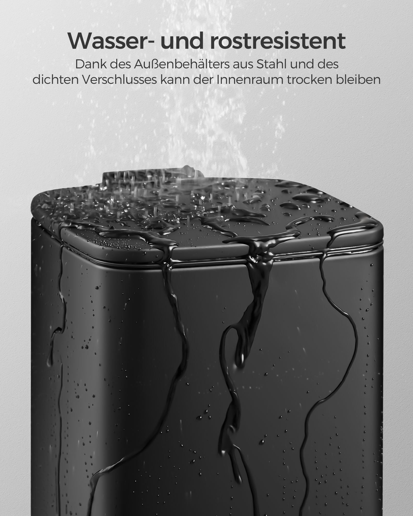 Vuilnisbak met pedaal – Softclose deksel – Compact formaat – Zwart staal – 6 L binnenemmer