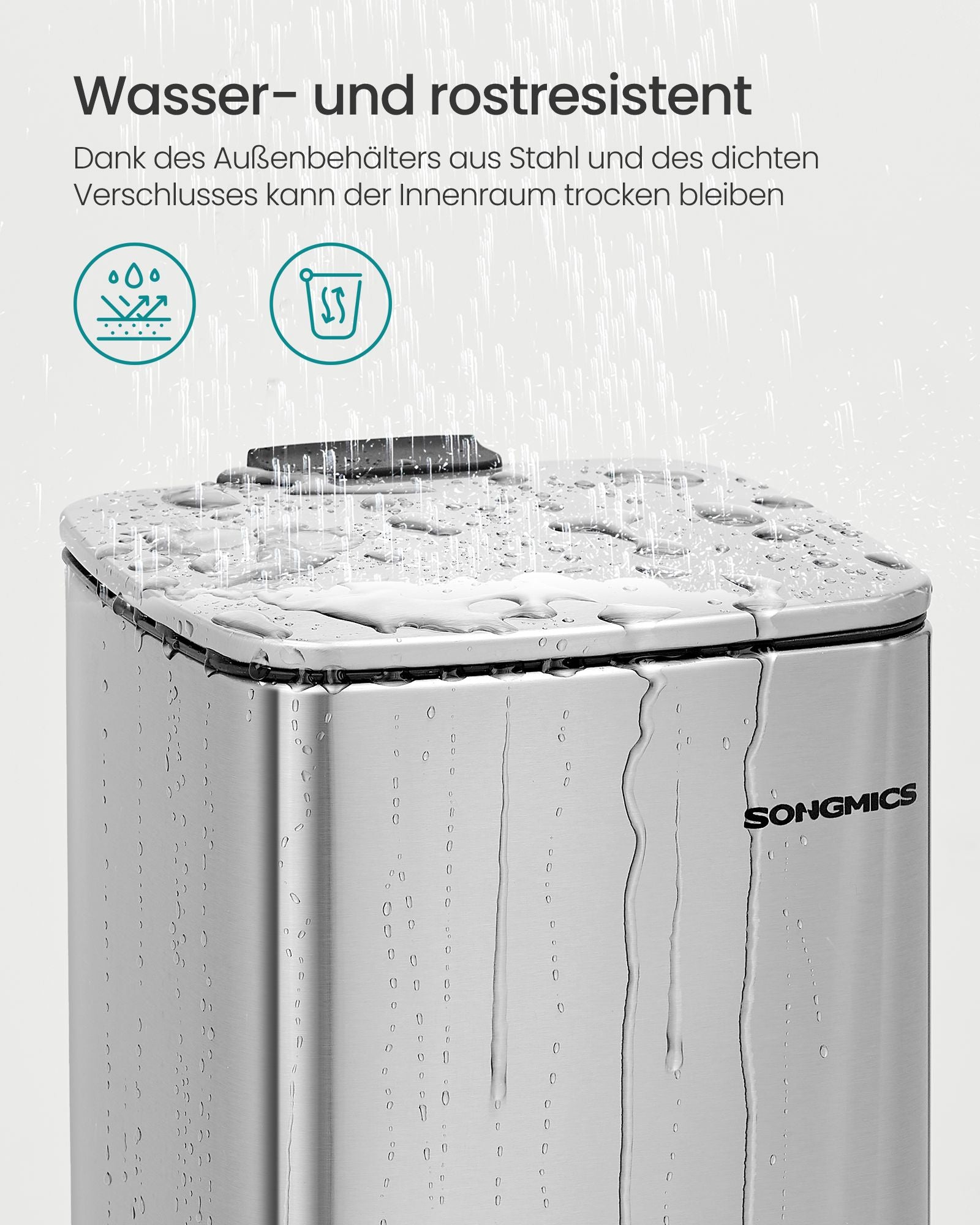 Vuilnisbak met pedaal – Softclose deksel – Compact formaat – Zwart staal – 6 L binnenemmer