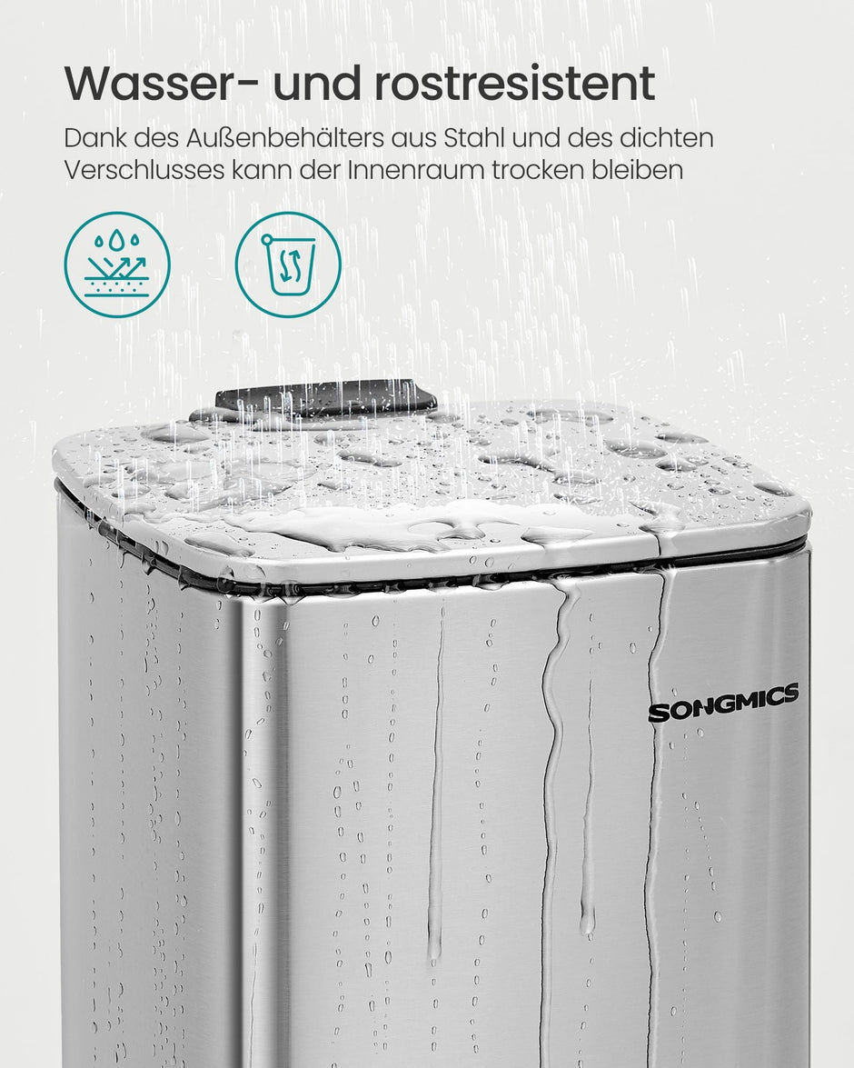 Vuilnisbak met pedaal – Softclose deksel – Compact formaat – Zwart staal – 6 L binnenemmer