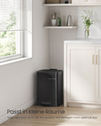 Vuilnisbak 20 Liter – Inktzwart Staal – Modern Design