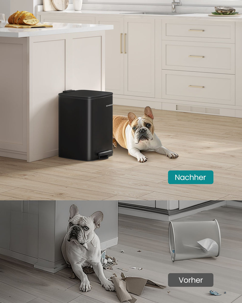 Vuilnisbak 20 Liter – Staal – Met binnenemmer – Softclose deksel – 34 x 28,5 x 40,4 cm