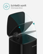 Vuilnisbak 20 Liter – Inktzwart Staal – Modern Design