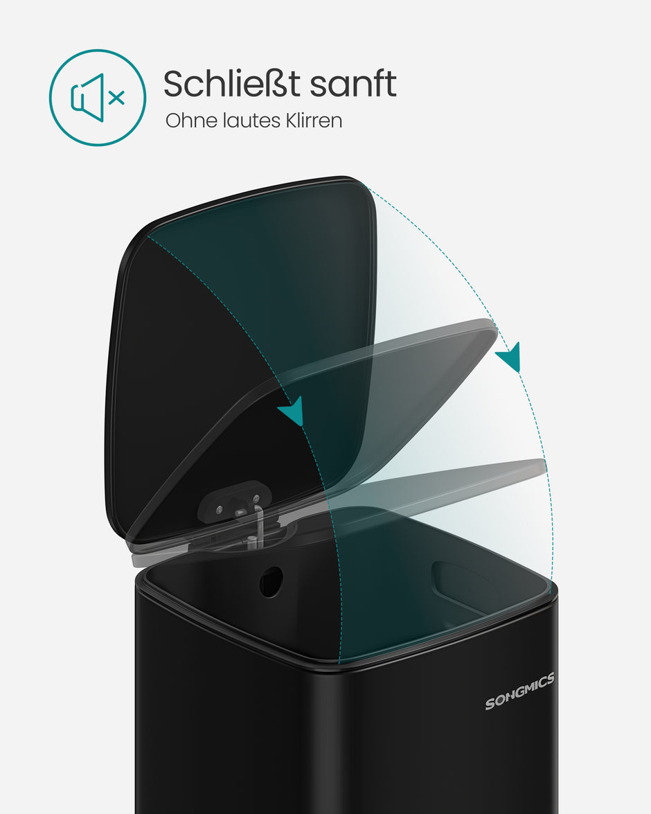 Vuilnisbak 20 Liter – Staal – Met binnenemmer – Softclose deksel – 34 x 28,5 x 40,4 cm