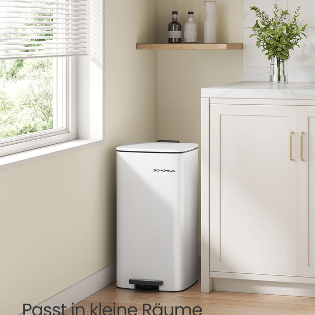 Prullenbak 30 Liter – Compact Rechthoekig Ontwerp – Met Binnenemmer – Antislipbodem