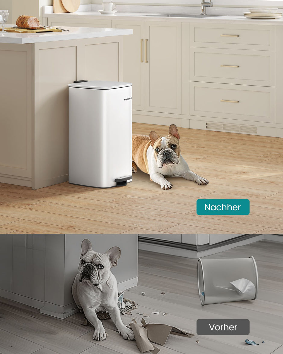 Prullenbak 30 Liter – Compact Rechthoekig Ontwerp – Met Binnenemmer – Antislipbodem