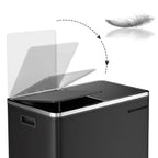 Prullenbak met pedaal en 2 compartimenten - Zwart