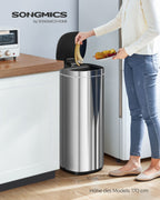 Vuilnisbak met bewegingssensor 50 L zilver