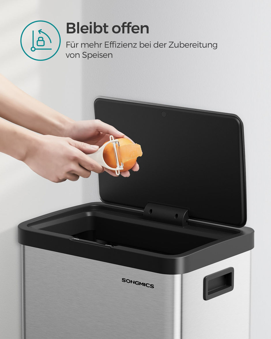 Prullenbak met Bewegingssensor – 68 L – Stil sluitend deksel – Inclusief vuilniszakken