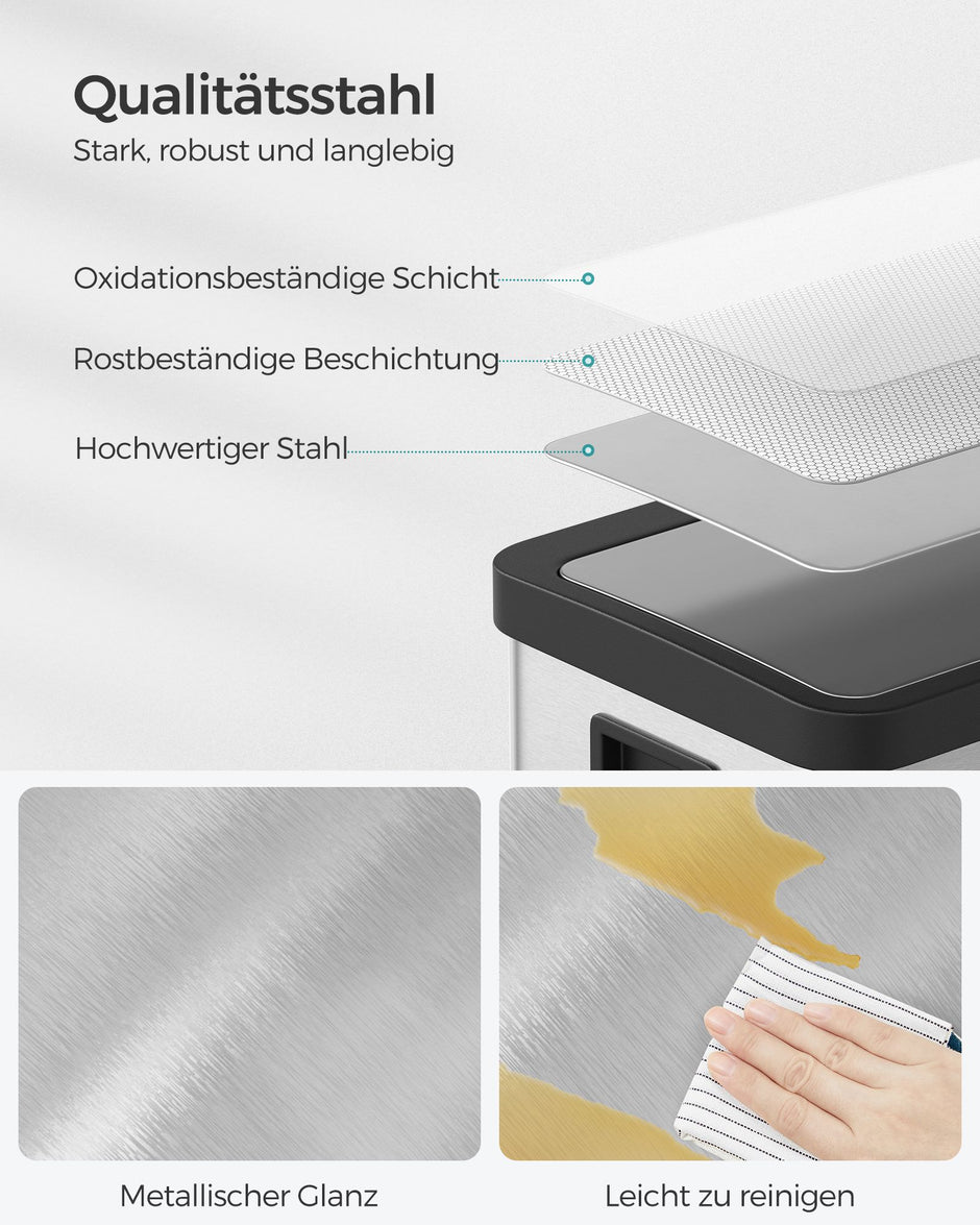 Prullenbak met Bewegingssensor – 68 L – Stil sluitend deksel – Inclusief vuilniszakken