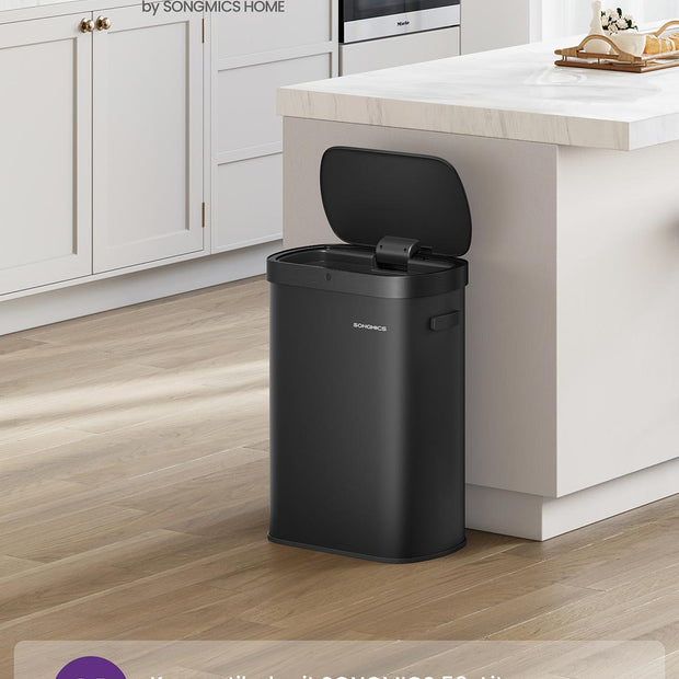 Prullenbak met automatische sensor – Soft-close deksel – 50 L  – 42,5 x 27,1 x 58,7 cm