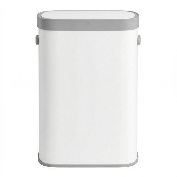 Sensor Prullenbak - 50 Liter - Soft-Close Deksel - Staal - Wit