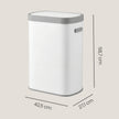 Sensor Prullenbak - 50 Liter - Soft-Close Deksel - Staal - Wit