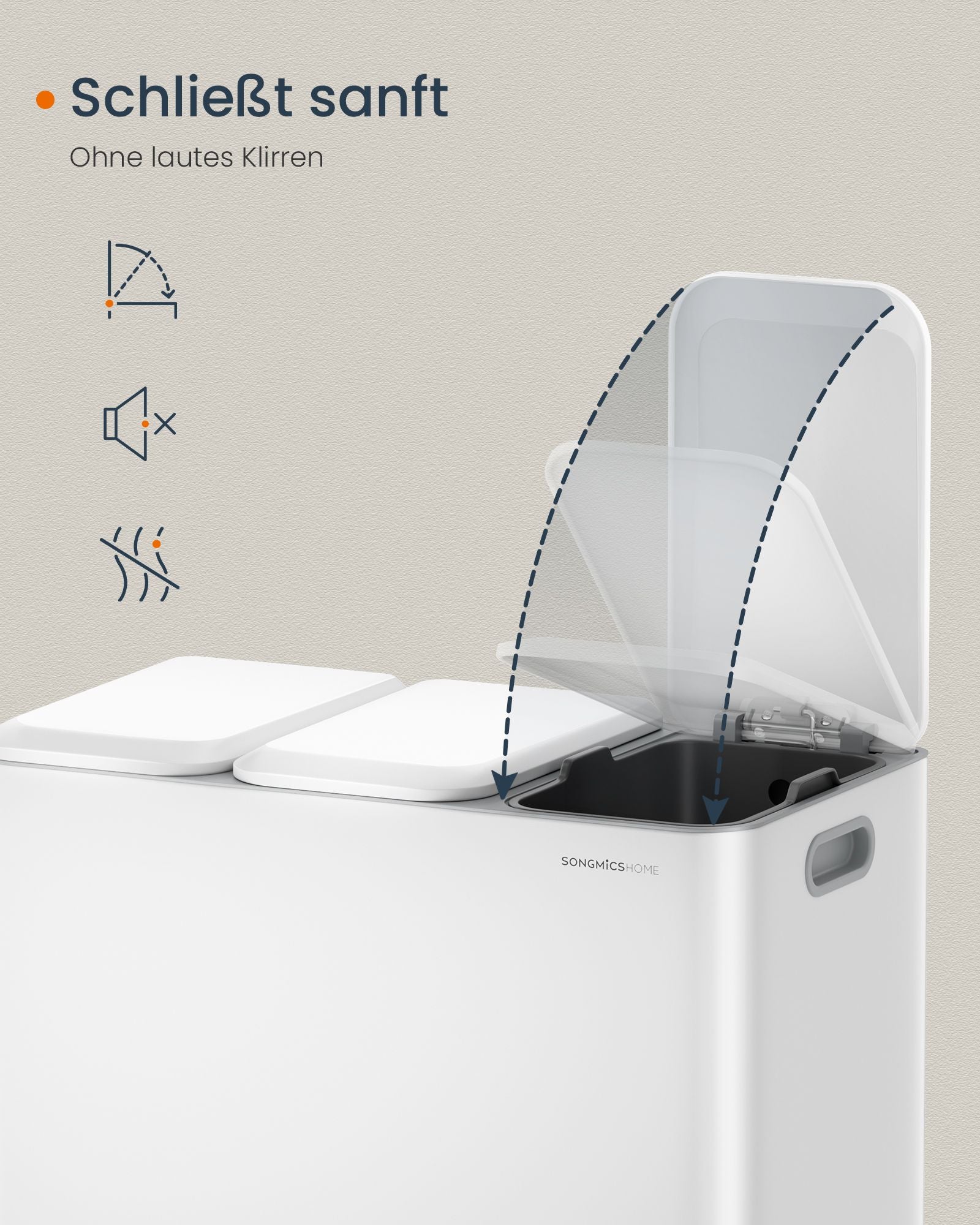 Vuilnisbak – 45L – Staal – Binnenemmer – 60,5 x 38,8 x 42,7 cm