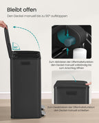 Keukenprullenbak – 2 compartimenten – soft-close deksel – Ink Black