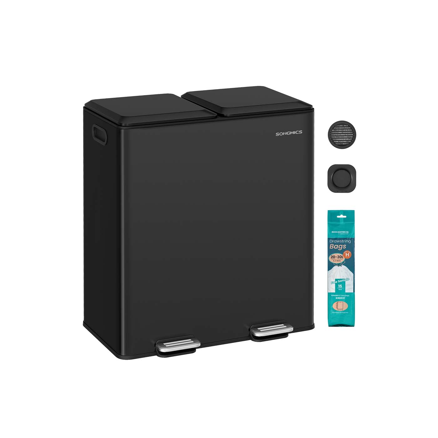 Prullenbak – 2 Compartimenten – Softclose Pedaal en Binnenemmers – Keuken