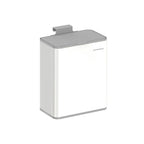 Vuilnisbak met deksel voor GFT-afval van staal metallic zilver