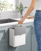 Vuilnisbak met deksel voor GFT-afval van staal metallic zilver