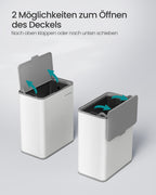 Hangende Prullenbak – 8 Liter – Staal – Wolkwit
