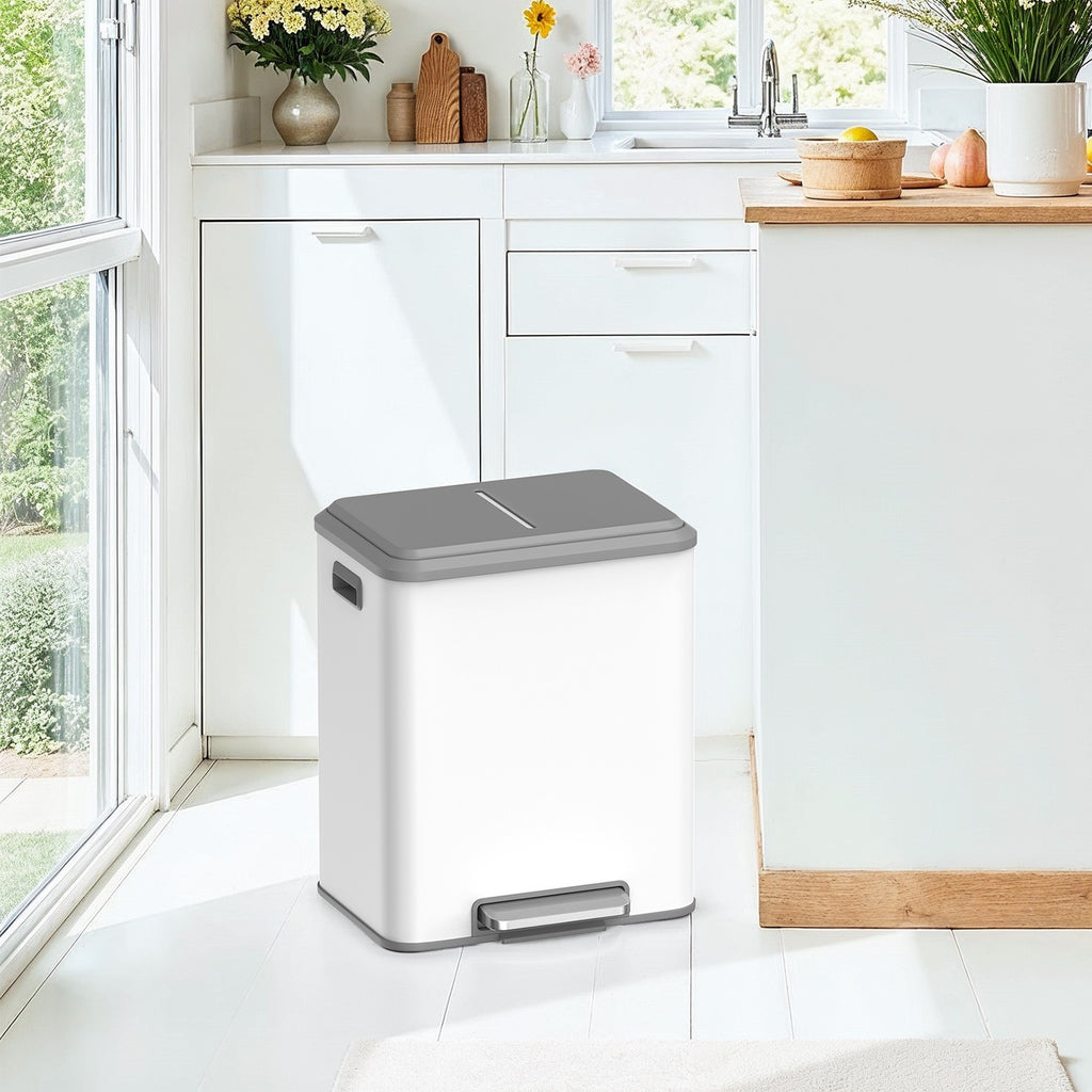Afvalscheiding – 2 Compartimenten – Recycling – Wolkenwit