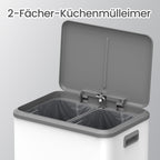Afvalscheiding – 2 Compartimenten – Recycling – Wolkenwit