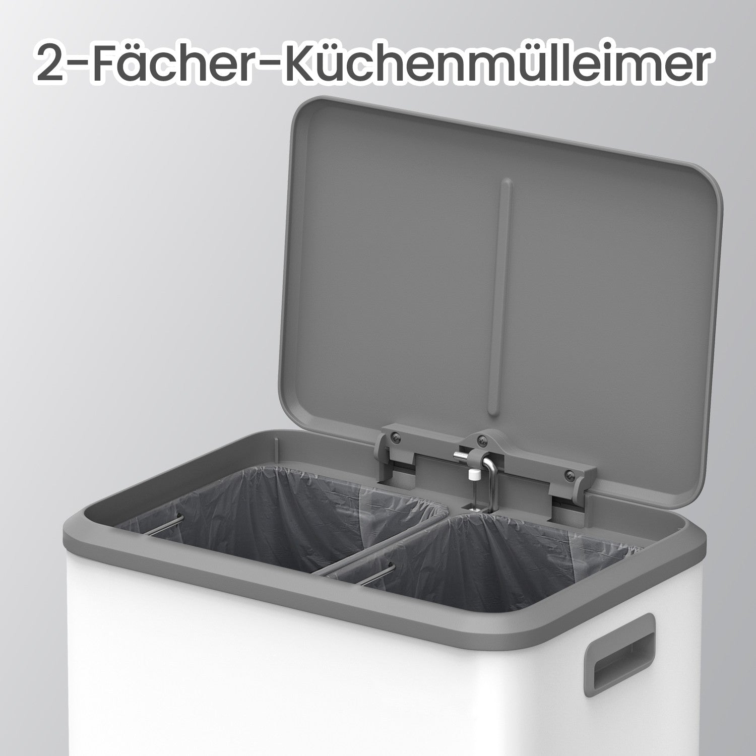 Afvalscheiding – 2 Compartimenten – Recycling – Wolkenwit