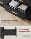 Commode - 40 x 119 x 81,2 cm - met ledverlichting en stekkerdoos - inktzwart - maximaal 75 kg bovenpaneelbelasting - maximaal 10 kg per lade