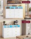 Commode - 40 x 119 x 81,2 cm - Wolkenwit - 10 kg per lade - 75 kg bovenpaneel - 39,9 kg