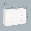 Commode - 6 Lades - Modern - 119 cm Breed - Wit