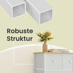 Ladekast – 5 Stoffen Lades – Metalen Frame – Geel-Wit