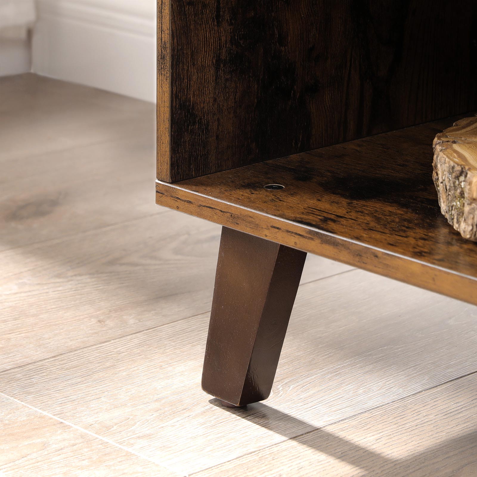 TV-meubel – Verstelbare planken – Rustiek bruin – Geschikt voor tv's tot 60 inch – Met opbergruimte en eenvoudige montage