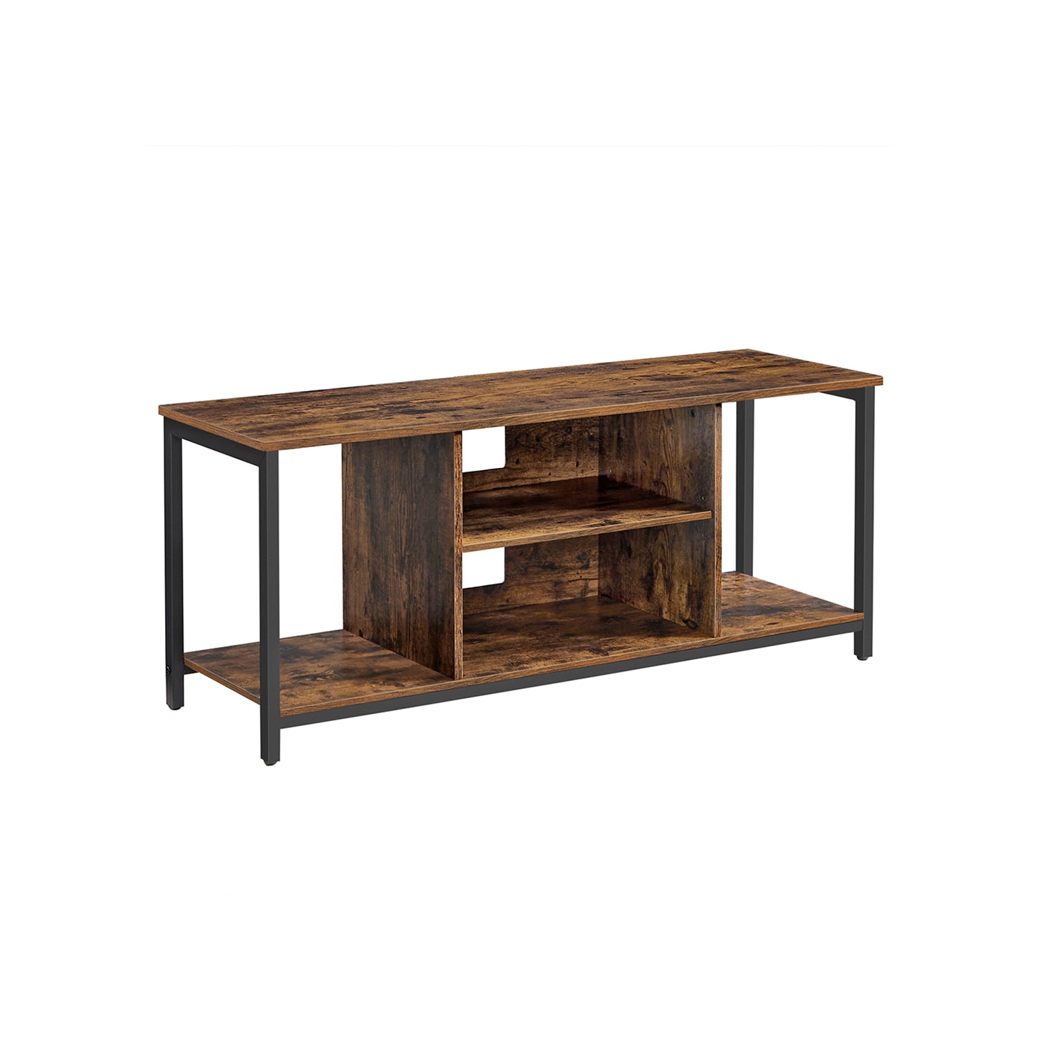 TV-meubel – open vakken – 40 x 120 x 50 cm – vintage bruin-zwart