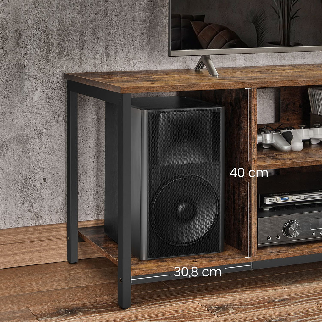 TV-meubel – open vakken – 40 x 120 x 50 cm – vintage bruin-zwart