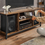 TV-meubel – open vakken – 40 x 120 x 50 cm – vintage bruin-zwart