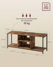 TV-meubel Vintage bruin en inktzwart – Voor TV’s tot 65 inch – 147 x 40 x 50 cm – Met open vakken
