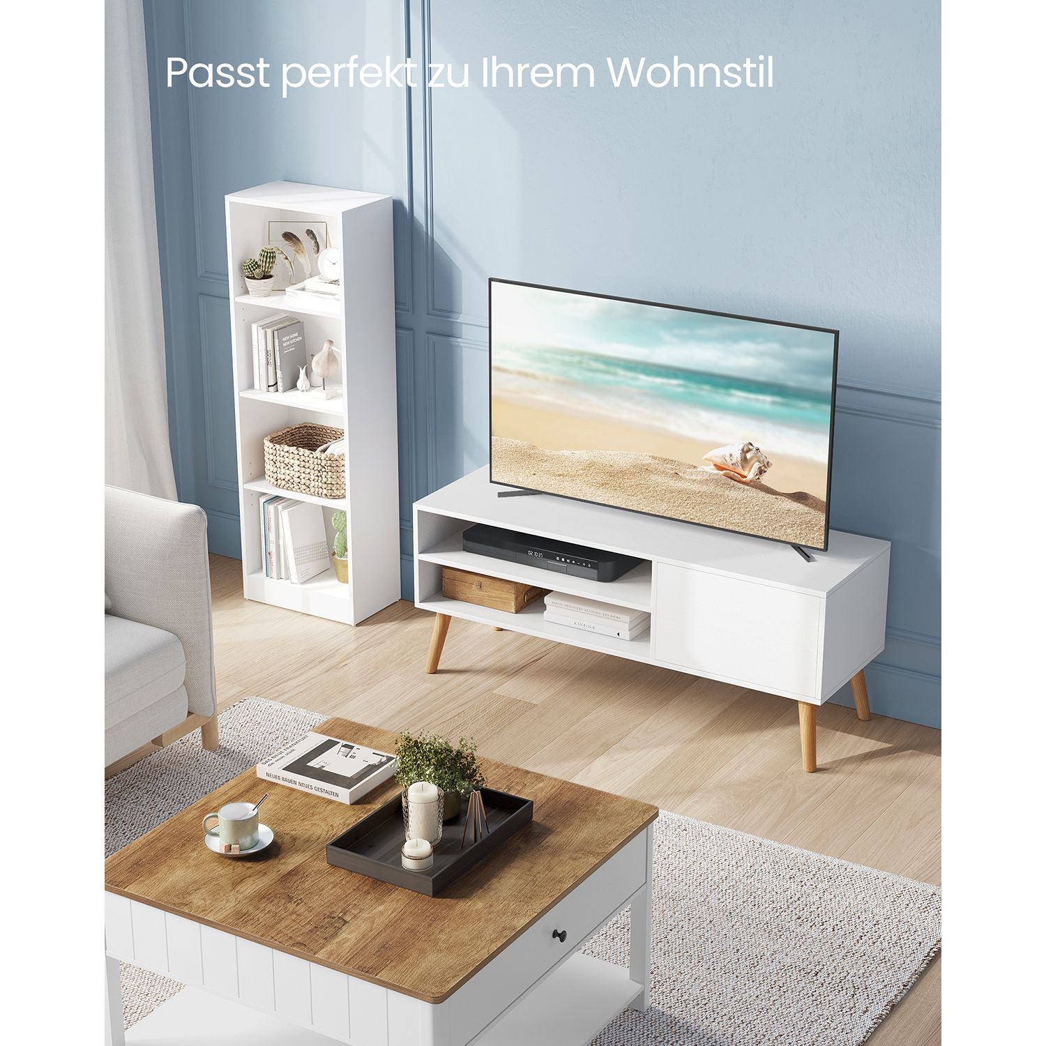 TV-meubel – 1 deur – 40 x 120 x 49 cm – wit