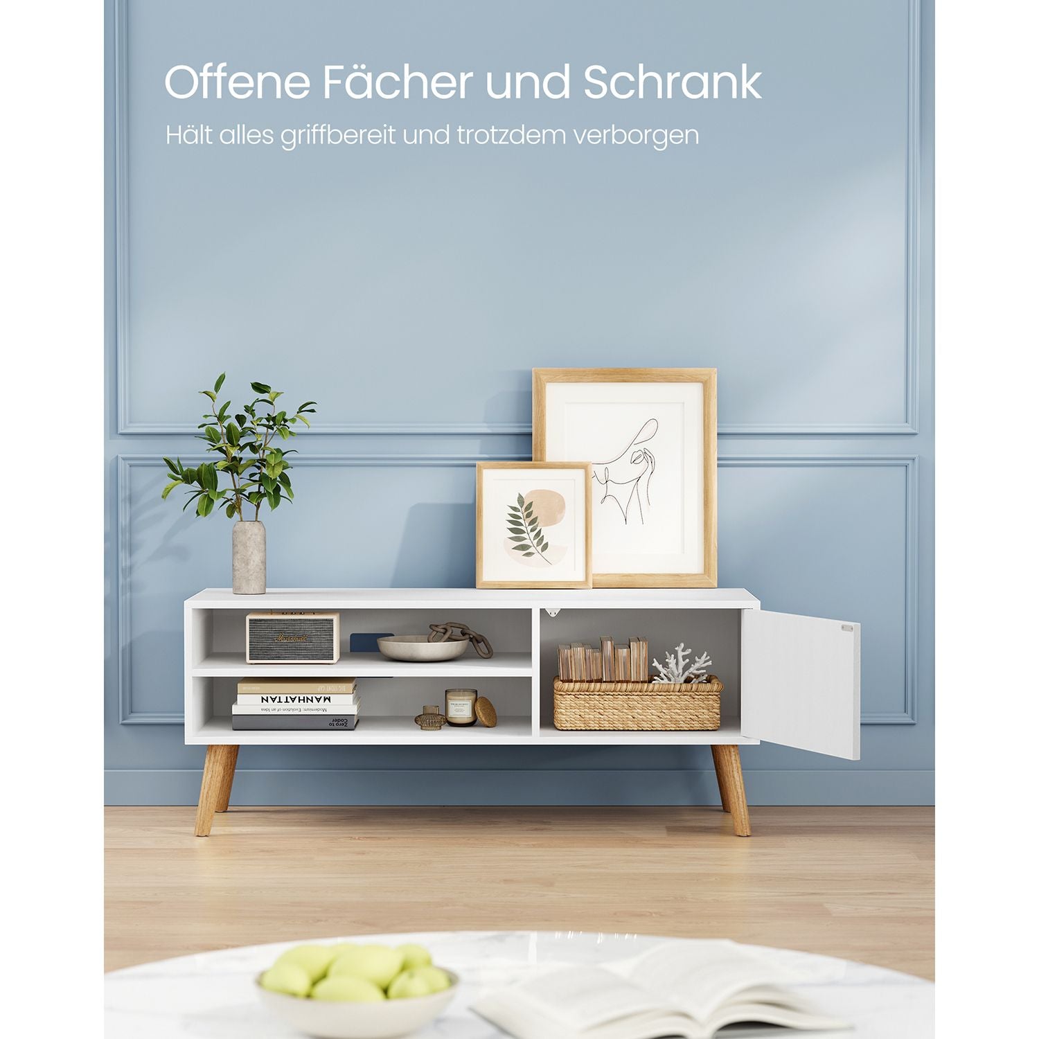 TV-meubel – 1 deur – 40 x 120 x 49 cm – wit