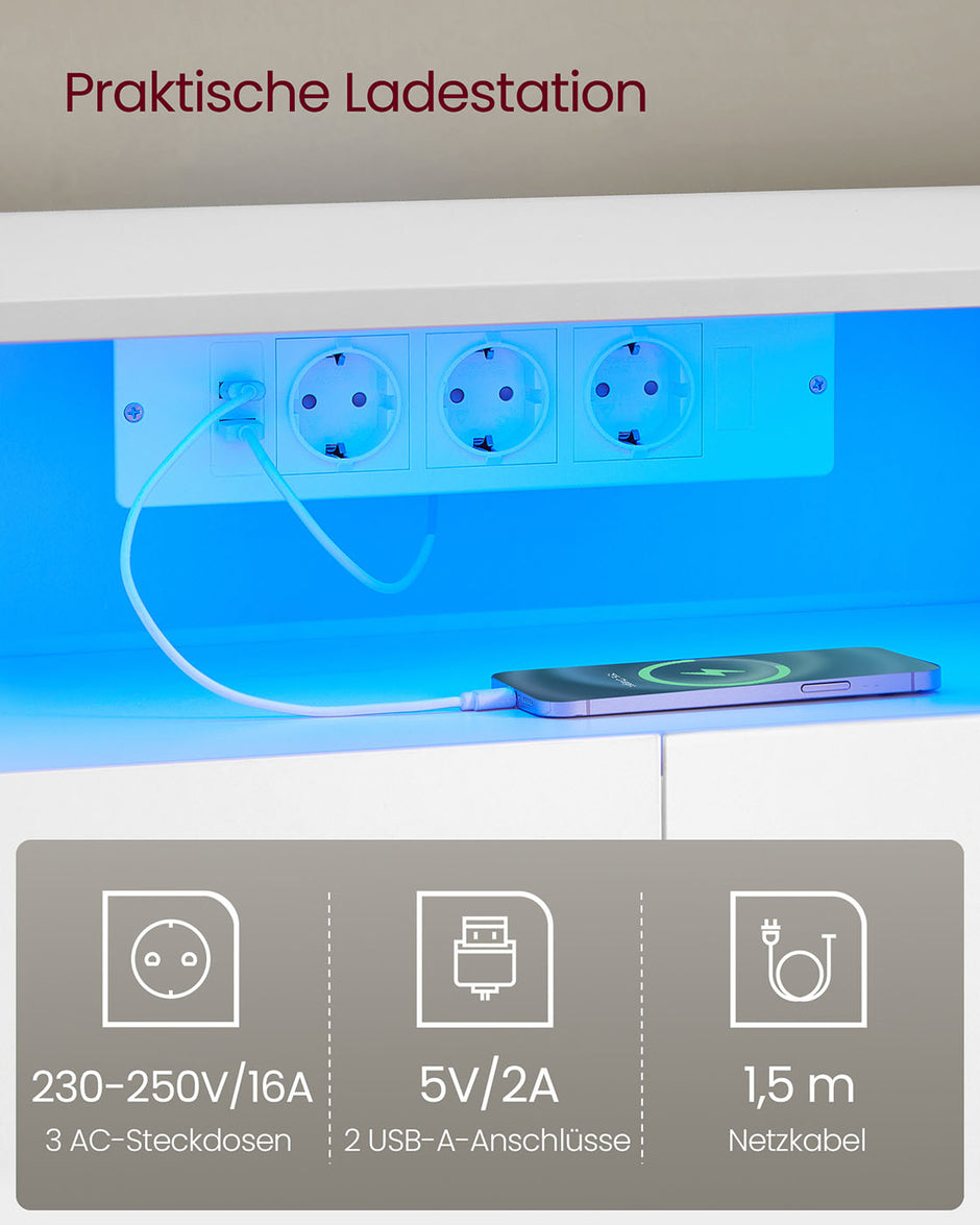 TV-meubel – L-vormig – Wolkenwit-naturel beige – Met opbergruimte – Verstelbare lengte (162–270 cm)