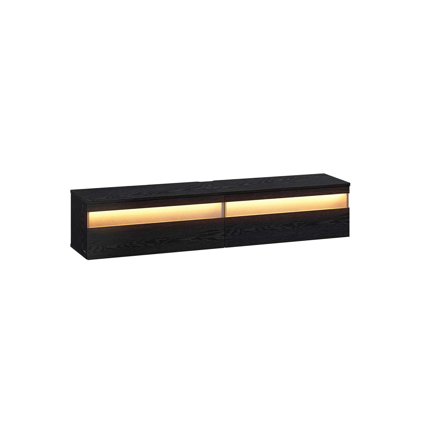 Hangend TV-lowboard 147 x 35 x 30 cm ebbenhout zwart
