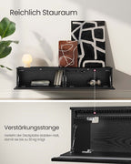 Hangend TV-lowboard 147 x 35 x 30 cm ebbenhout zwart