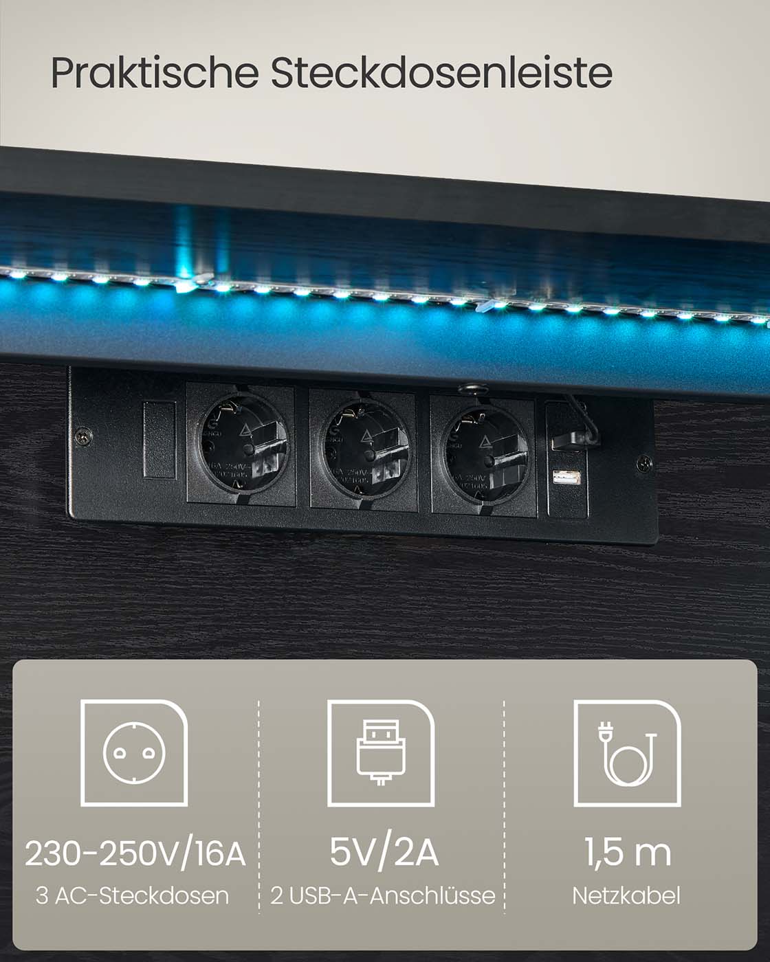 Hangend TV-lowboard 147 x 35 x 30 cm ebbenhout zwart