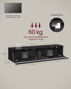 Hangend TV-lowboard 147 x 35 x 30 cm ebbenhout zwart