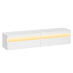 Hangend TV-lowboard 147 x 35 x 30 cm ebbenhout zwart
