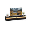 TV Meubel met verlichting (7 kleuren, 3 standen) - - 178 x 35 x 30 cm - 3x Stopcontact - 2x USB A - Twee opbergruimtes - Ebbenhout