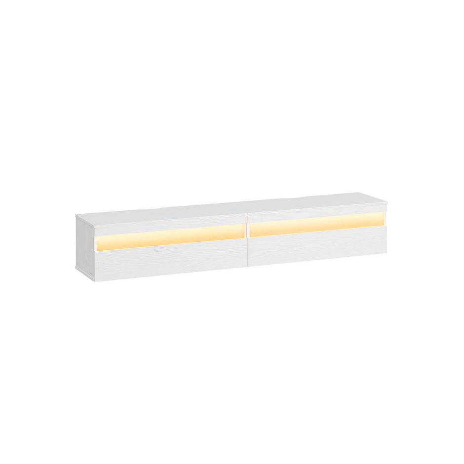 TV Meubel met verlichting (7 kleuren, 3 standen) - - 178 x 35 x 30 cm - 3x Stopcontact - 2x USB A - Twee opbergruimtes - Ebbenhout