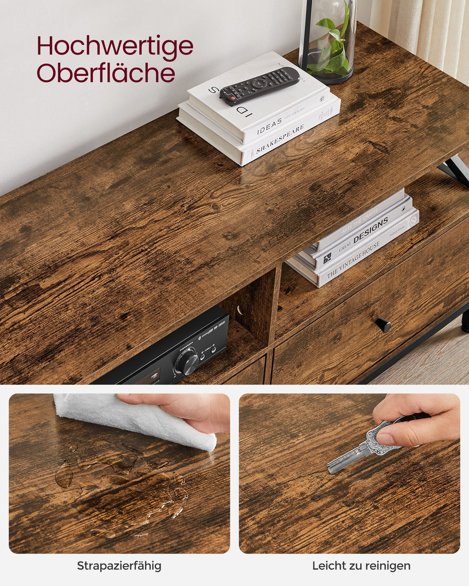 TV-meubel – Modern – Wit – 40 x 178 x 50 cm – Met 3 lades en open compartimenten – Voor TV’s tot 65 inch