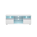 Tv-meubel – Met LED-verlichting en open planken – Wit